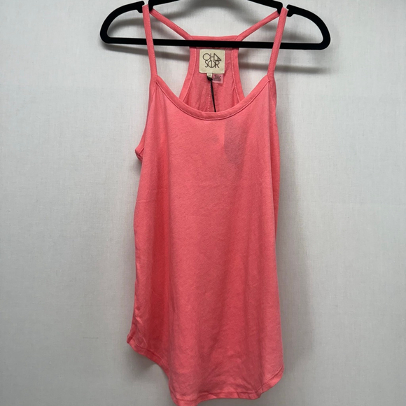 Women's Chaser Pink Flamingo Racerback Tank Top Size M - Picture 1 of 9